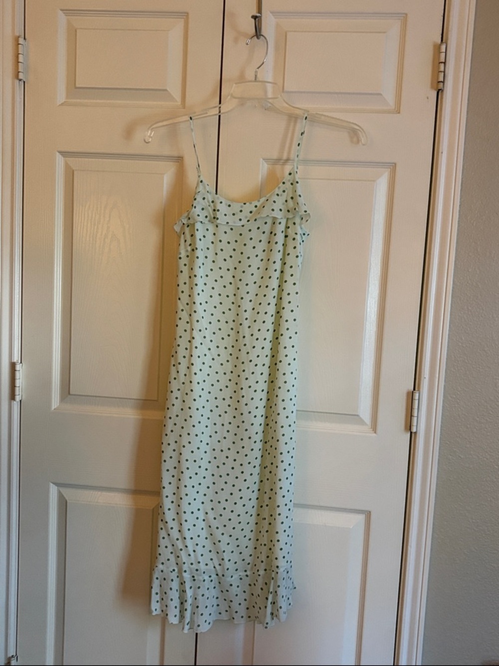 American Eagle Outfitters Mint Green Polka Dot Midi Dress